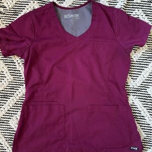 Grey’s Anatomy Burgundy Scrub Top